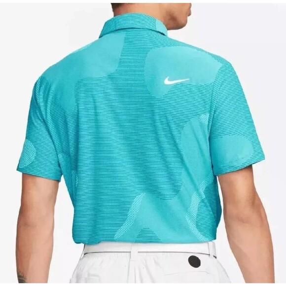 Nike Dri-Fit ADV Tour Camo DR5312-381 Teal Polo Golf Shirt Men's Medium Tall NEW - Picture 6 of 8
